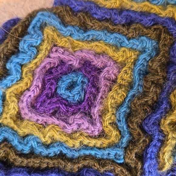 NWT The 5 Senses Unique Hand-Knit Blue Multi-Colored Fingerless Gloves - Picture 3 of 6